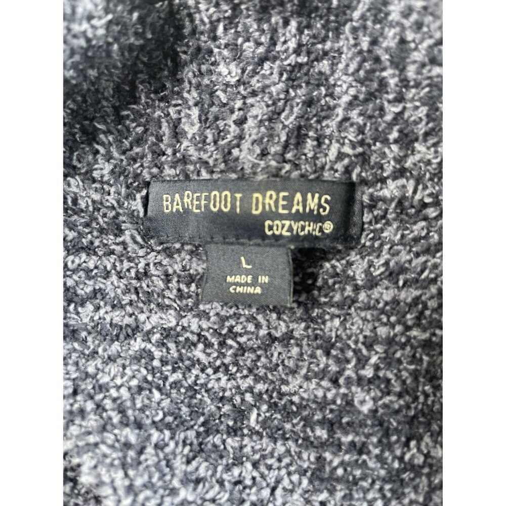 Barefoot Dreams CozyChic SZ L Open Front Knit Cardigan Sweater Pockets Blue Gray - Picture 10 of 11